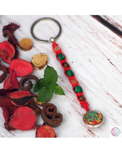 Breloczek z mandalą "Drzewo Dobrych Życzeń".