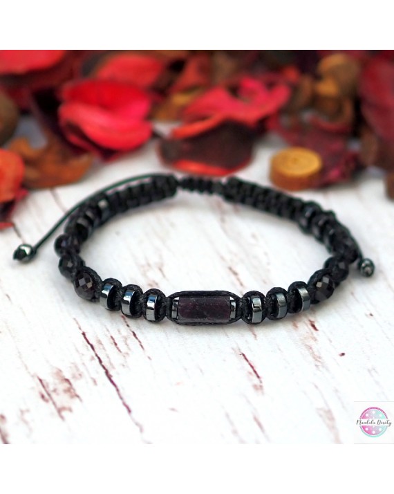 Bransoletka męska "Energii i Siły" granat.