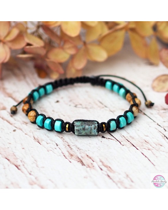 Bransoletka męska z Larimarem.