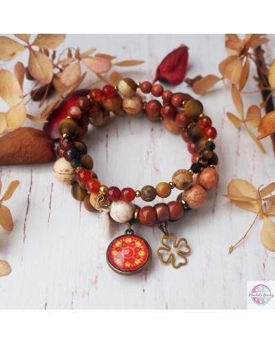 Komplet bransoletek z mandalą "Odwaga".