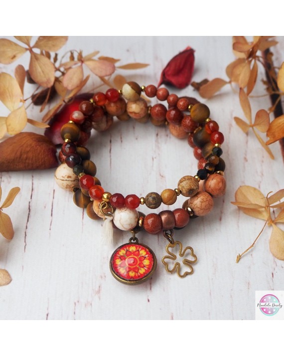 Komplet bransoletek z mandalą "Odwaga".