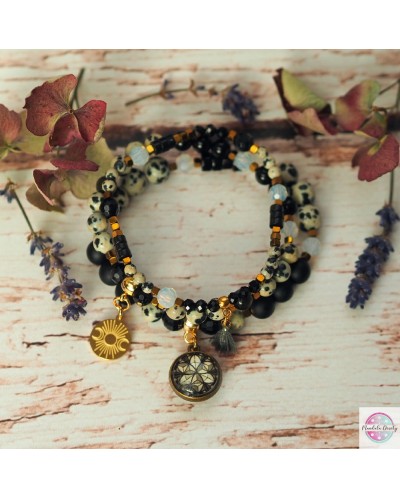 Komplet bransoletek z mandalą "Kryształowa Tarcza" - ochrona.