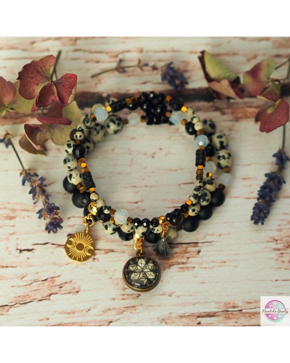 Komplet bransoletek z mandalą "Kryształowa Tarcza" - ochrona.