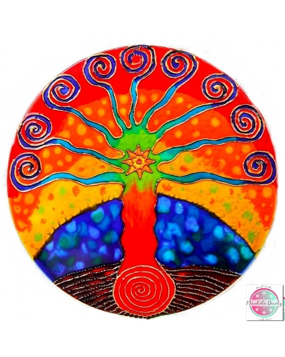 Mandala na szkle "Drzewo Pewności Siebie"