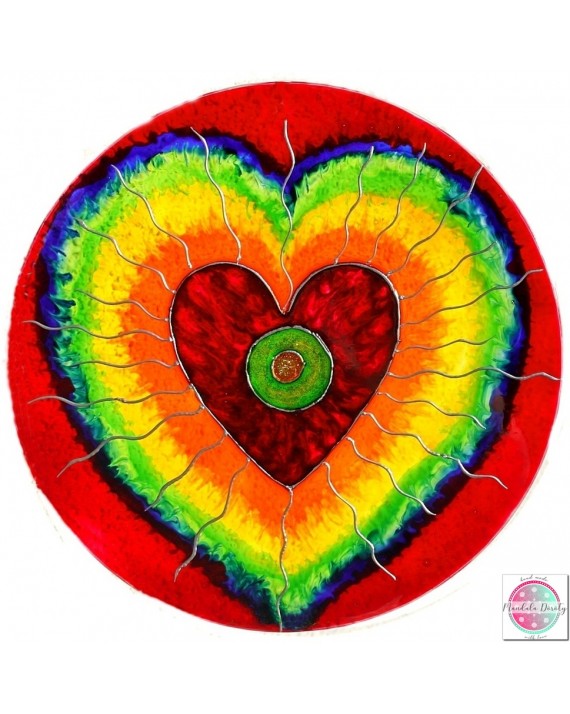 Mandala on glass "Heart space"
