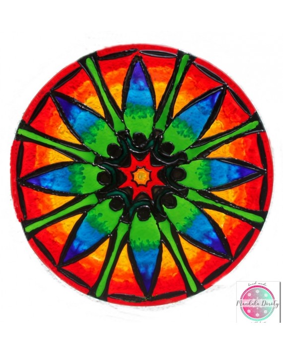 Mandala na szkle "Kwiat Lotosu - energia zmiany"