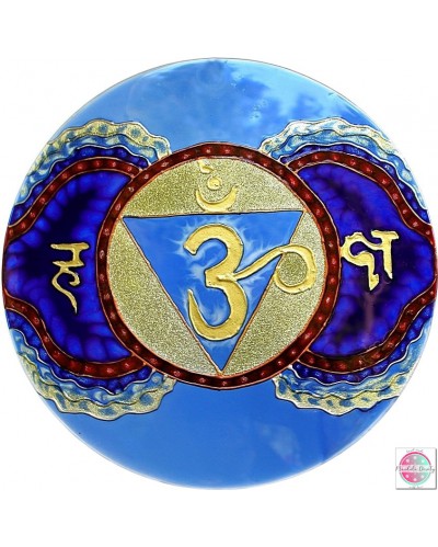 Mandala on glass "Third Eye Chakra" Adżna