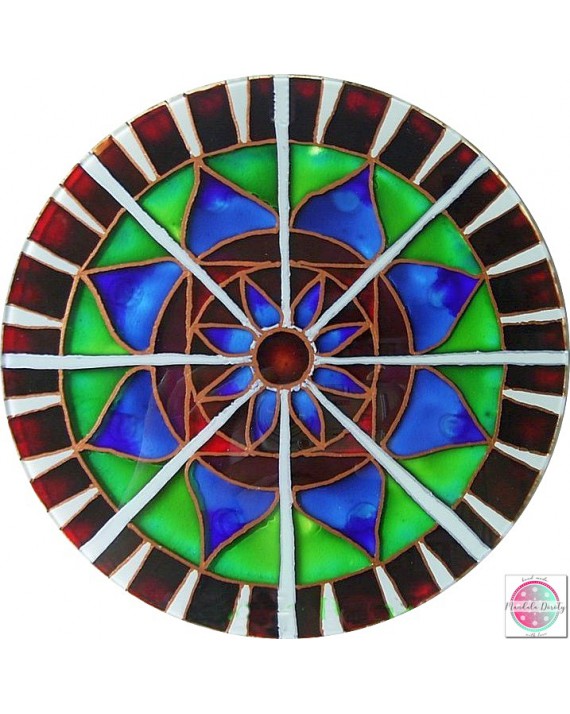 Mandala na szkle "Promienny Lotos"