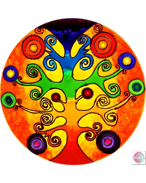 Mandala na szkle "Drzewo Przepływ Życia"
