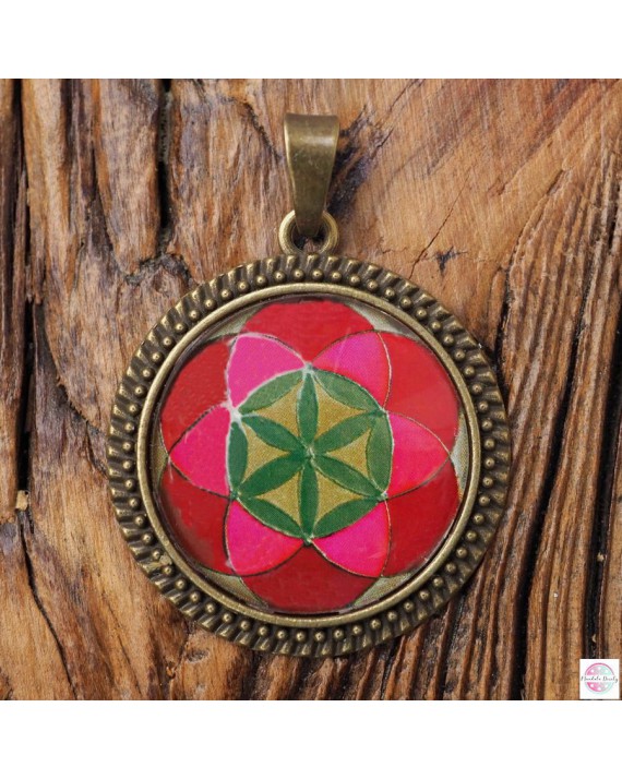 Medalion z mandalą "Ziarno Życia".