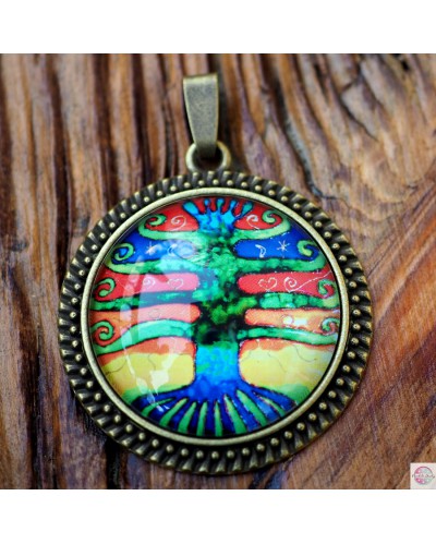 Medalion z mandalą "Indiańskie Drzewo Wolności".