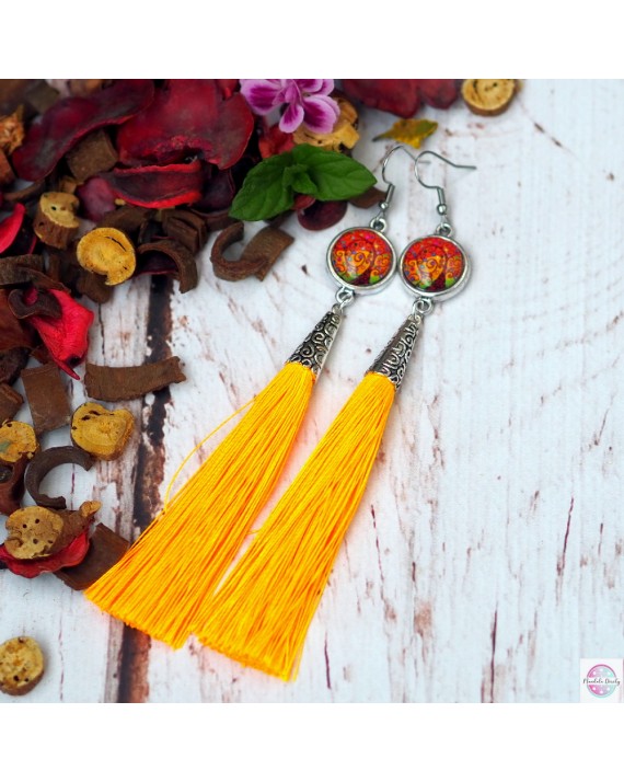 Kolczyki z mandalą "Drzewo Wdzięczności".