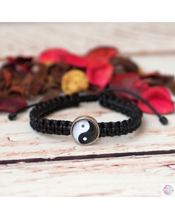 Bransoletka męska z mandalą "YIN YANG".