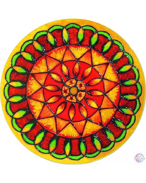 Mandala na szkle "Ognista"